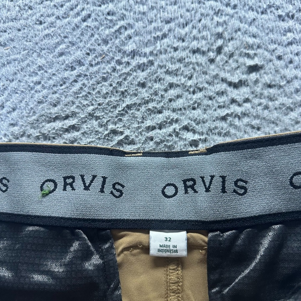 Orvis Shorts Men 32 Brown Nylon Cargo Windbreaker Hiking Gorpcore Travel Stretch - Picture 3 of 10
